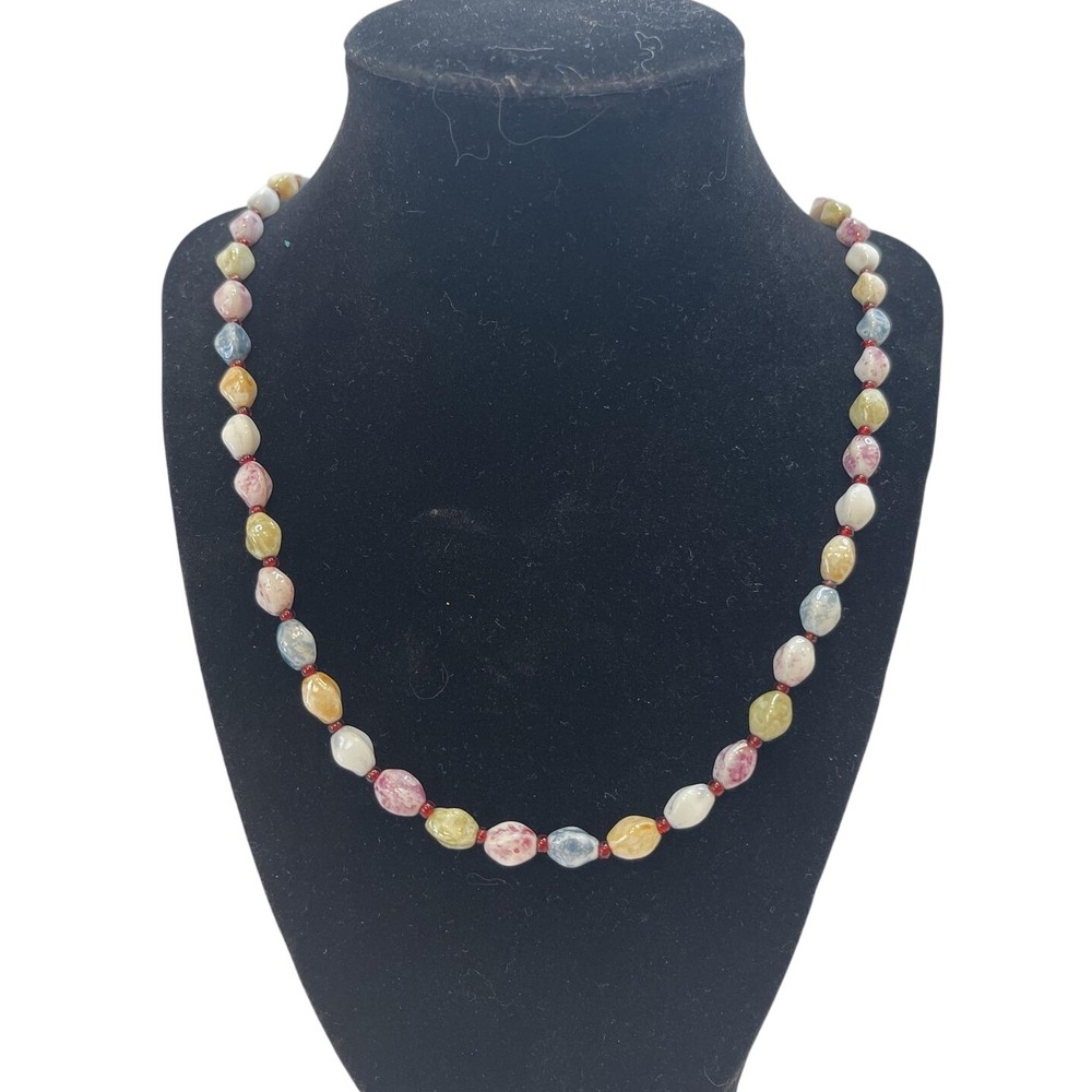 Colorful Beaded Necklace Pastel Bead Necklace Fashion Jewelry